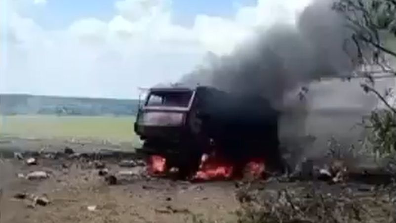 Zniszczony Pancyr-S1 Rosjan