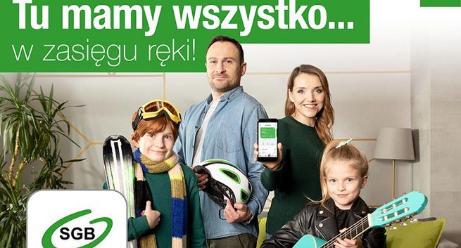 Spółdzielcza Grupa Bankowa reklamuje aplikację w kampanii „Mamy tu wszystko"