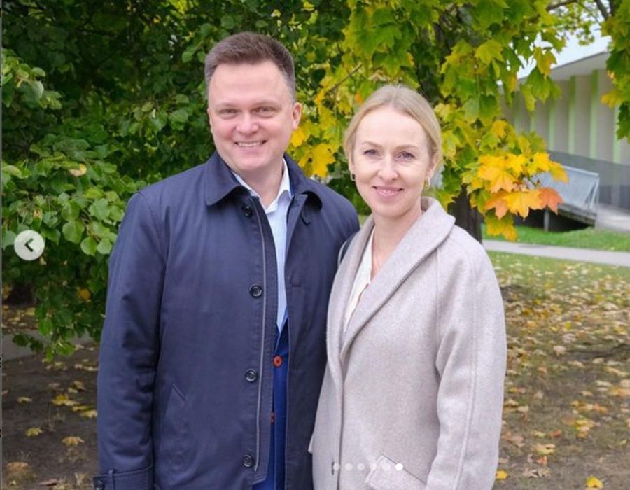 Szymon Hołownia z żoną, Urszulą