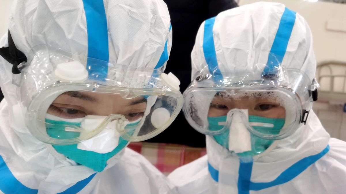 Pielęgniarki ze szpitala w Wuhan.