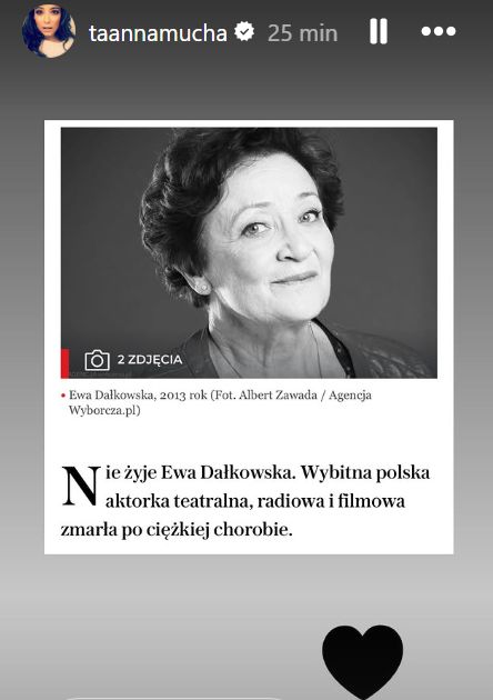 Anna Mucha pożegnała Ewę Dałkowską