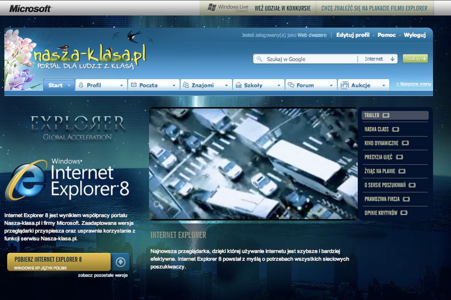 Nasza-Klasa ma swoją wersję Internet Explorera 8!