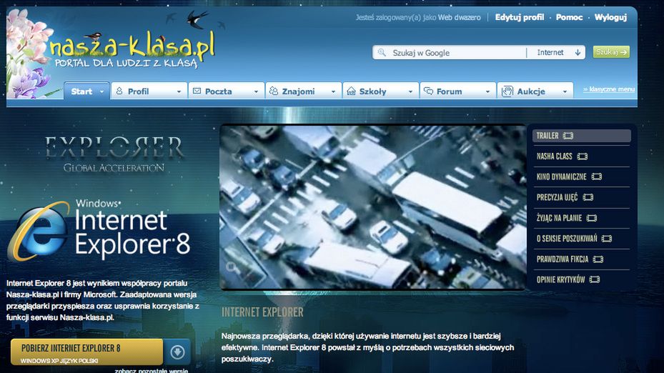 Nasza-Klasa ma swoją wersję Internet Explorera 8! 1