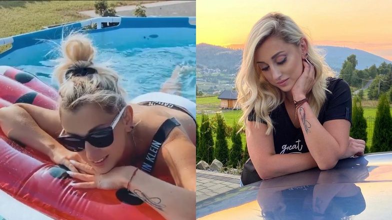 Justyna Żyła relaksuje się w basenie