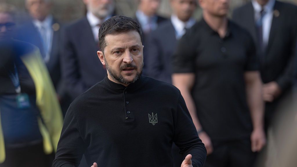 Ukraine's President Volodymyr Zelenskiy Visits Site of Russian Strike in Kyiv
Volodymyr Zelenskiy, Ukraine's president, speaks to members of the media as he visits the site of a Russian strike in Kyiv, Ukraine, on Friday, April 25, 2025. The overnight missile and drone attack killed at least nine people in Kyiv and injured over 70. Photographer: Andrew Kravchenko/Bloomberg via Getty Images
Bloomberg
european, eastern european countries, war, conflict, crisis, emea, unrest, war, military actions, ukrainian