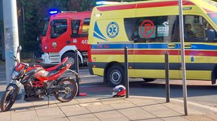 Lisewo: Nastoletni motocyklista w wyniku wypadku trafił do szpitala