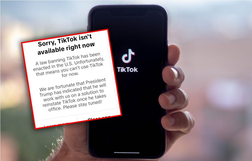 TikTok ist in den USA nicht mehr verfügbar.