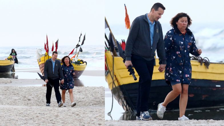 Mateusz Morawiecki z żoną nad morzem