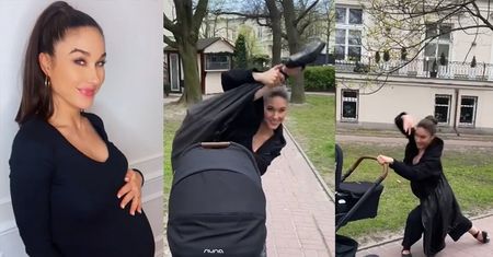 Ciężarna Ida Nowakowska zadziera nogę i... REKLAMUJE WÓZEK: "Brakuje tylko dzidziusia"