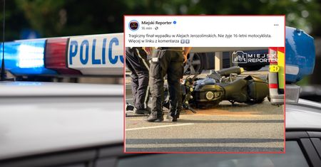 Tragiczny wypadek w Warszawie. Zmarł 16-letni motocyklista