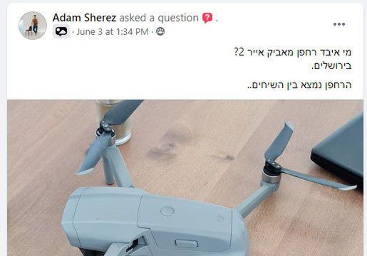 Oryginalny post Adama z pytaniem o właściciela drona.