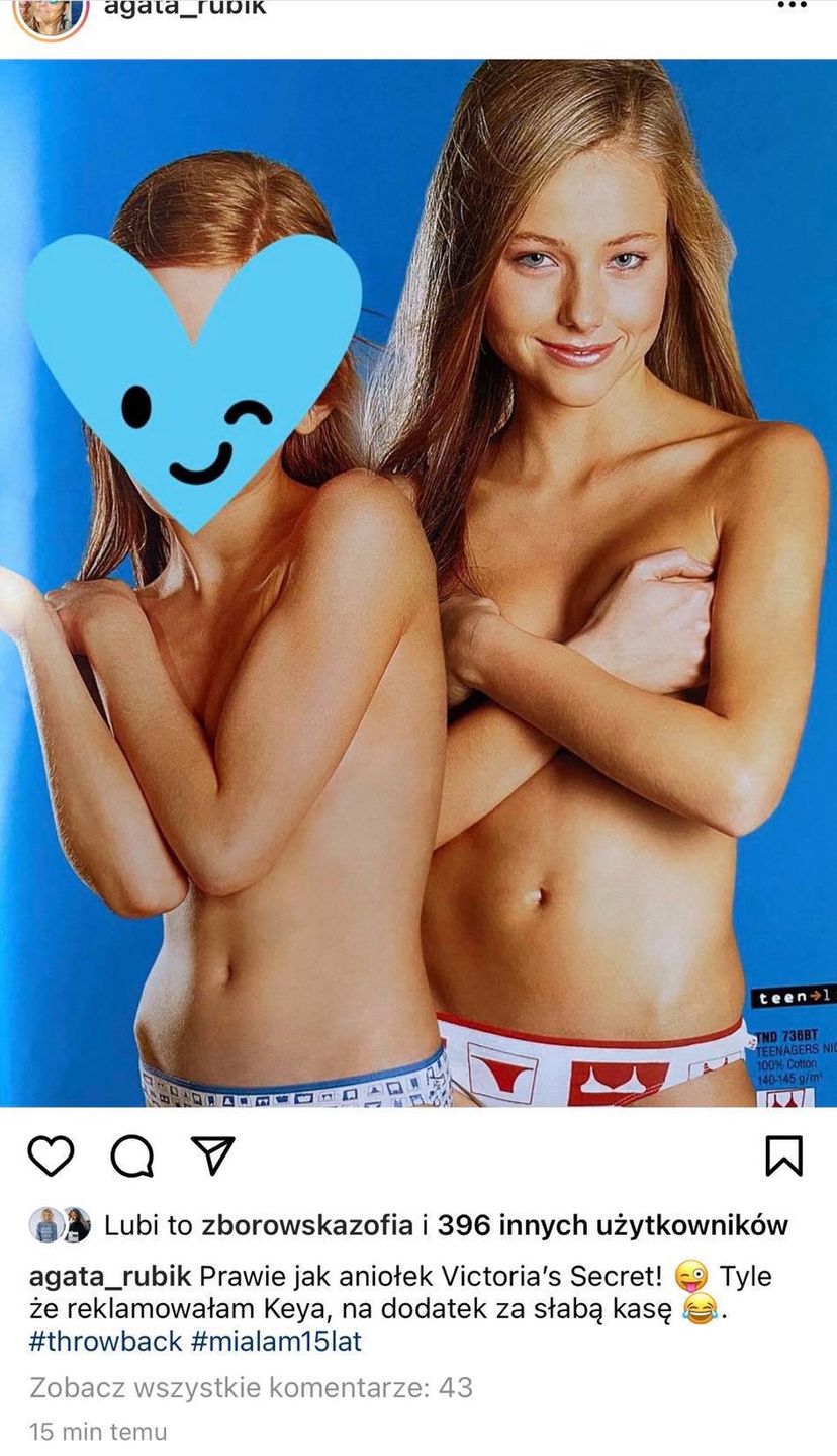 Agata Rubik pozowała topless w wieku 15 lat. Internauci są zniesmaczeni