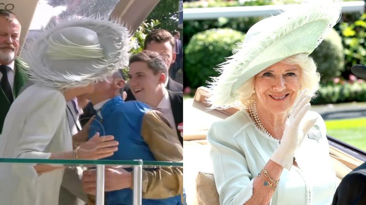 Dżokeja poniosły złamał protokół. i pocałował królową Camillę