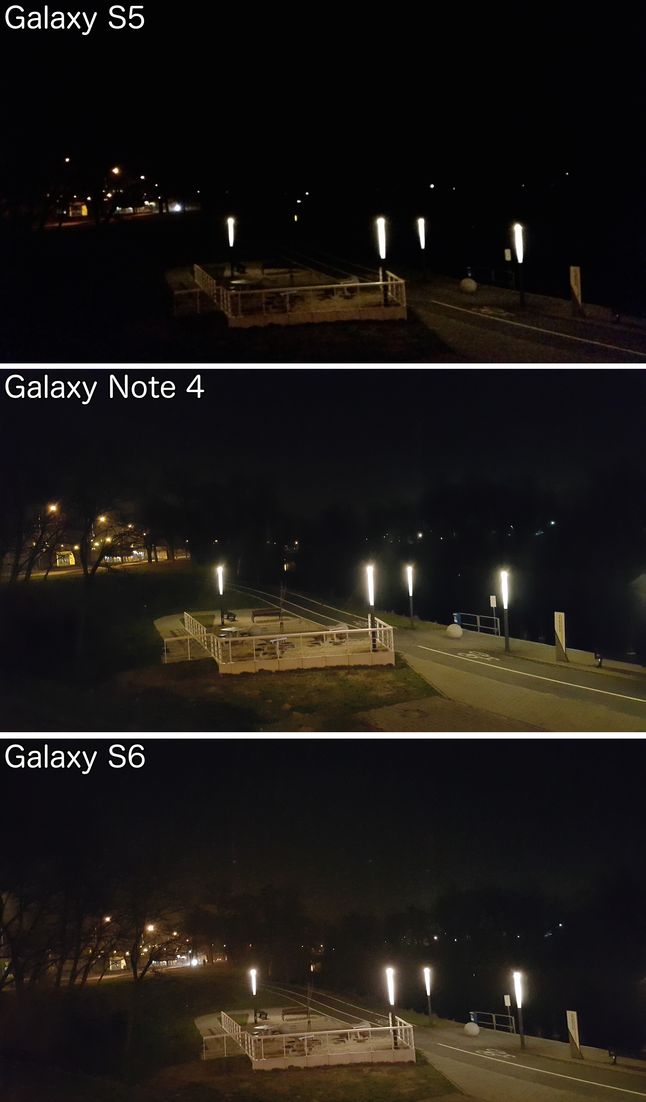 Galaxy S5 vs Galaxy Note 4 vs Galaxy S6 - zdjęcia zrobione w nocy