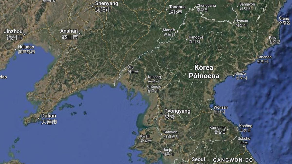 Korea Północna widziana z satelity