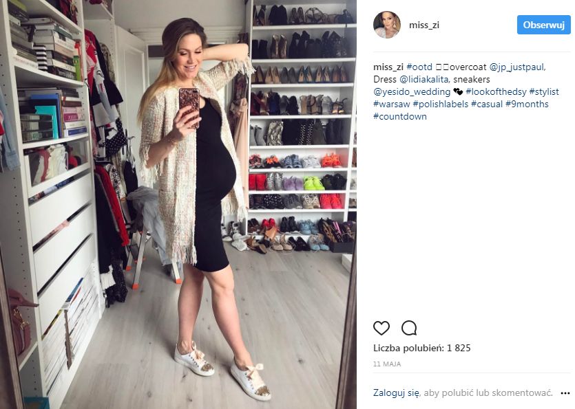 Zofia Ślotała z dumą prezentowała swój ciążowy brzuch opięty elegancką małą czarną