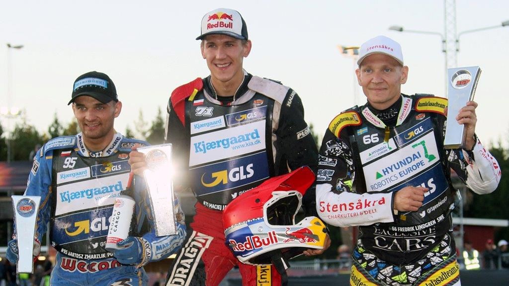 Podium GP Szwecji, od lewej: Zmarzlik, Janowski i Lindgren