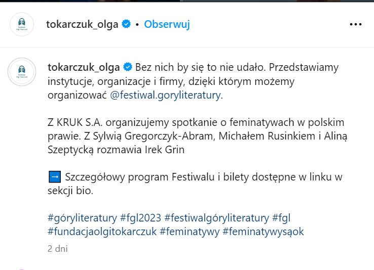 Kruk S.A. sponsorem festiwalu literackiego