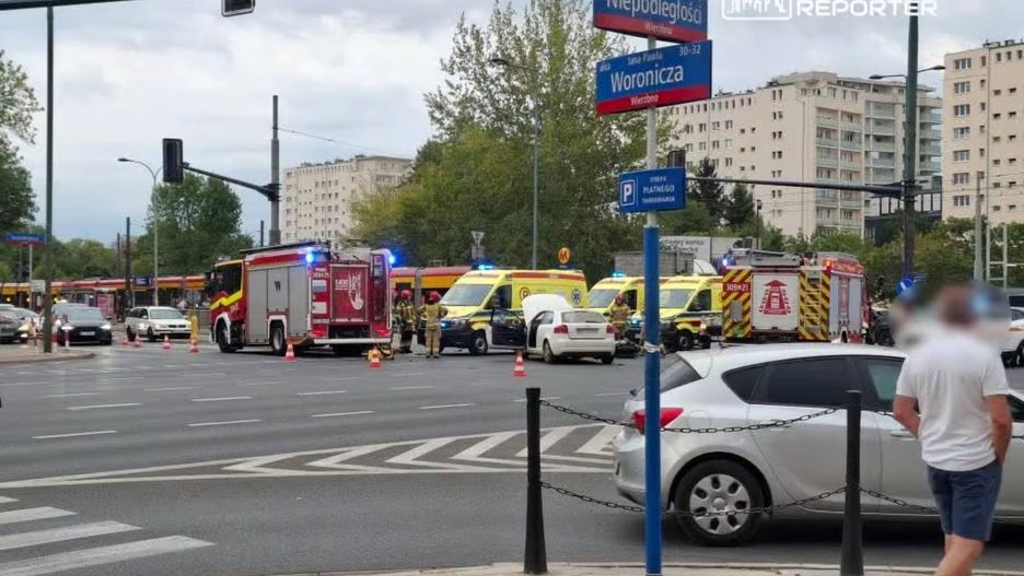 Wypadek na Mokotowie w Warwszawie