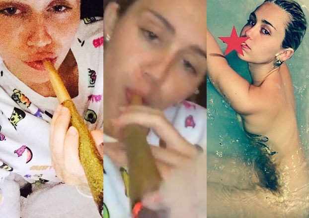 Miley Cyrus pali "WIELKIEGO skręta"! (FOTO)