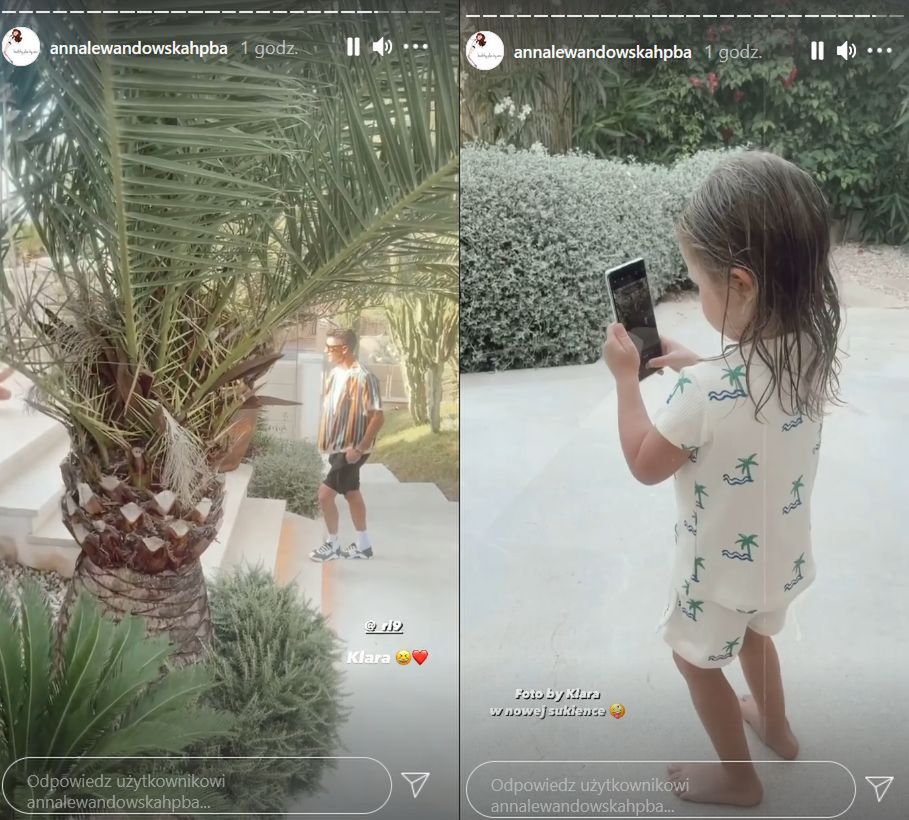 Klara Lewandowska robi rodzicom zdjęcia na Instagrama