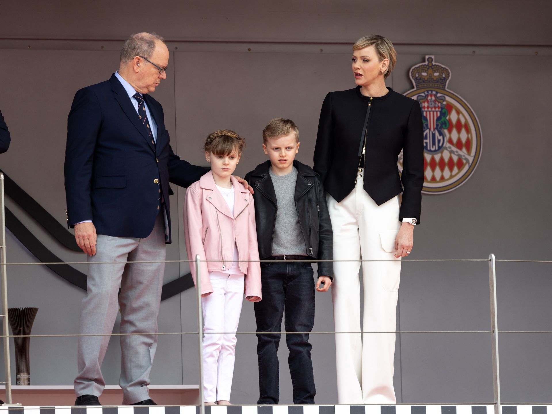 Książę Albert i księżna Charlene z dziećmi