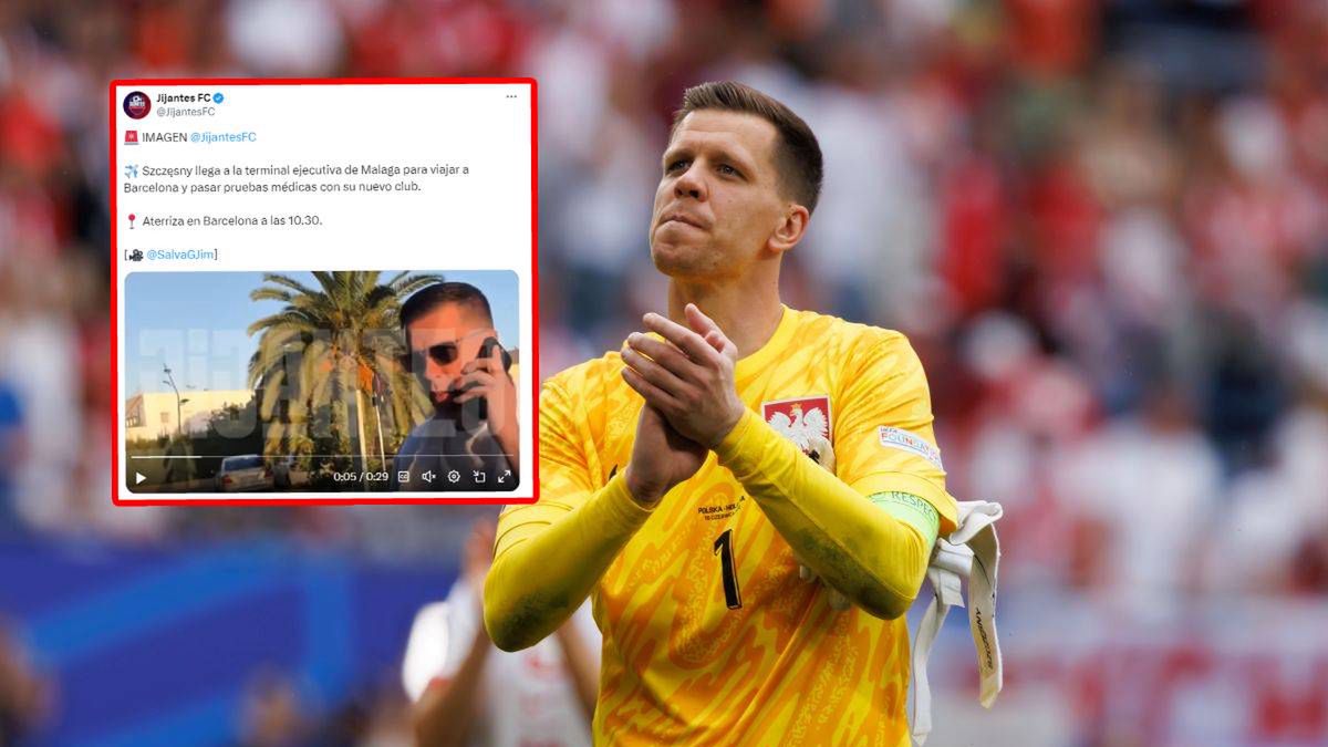 Getty Images / X / W tle zdjęcia: Wojciech Szczęsny na lotnisku w Maladze