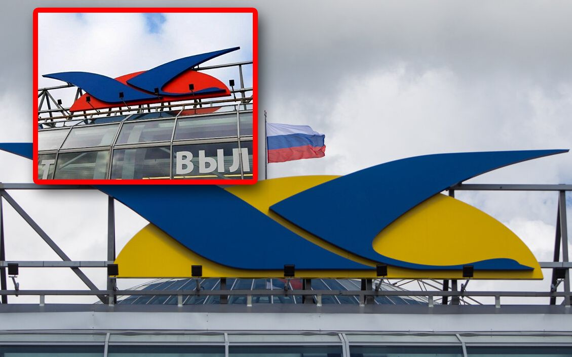 Żółto-niebieskie barwy nad lotniskiem w Kaliningradzie zmieniono dla bezpieczeństwa na czerwono-niebieskie