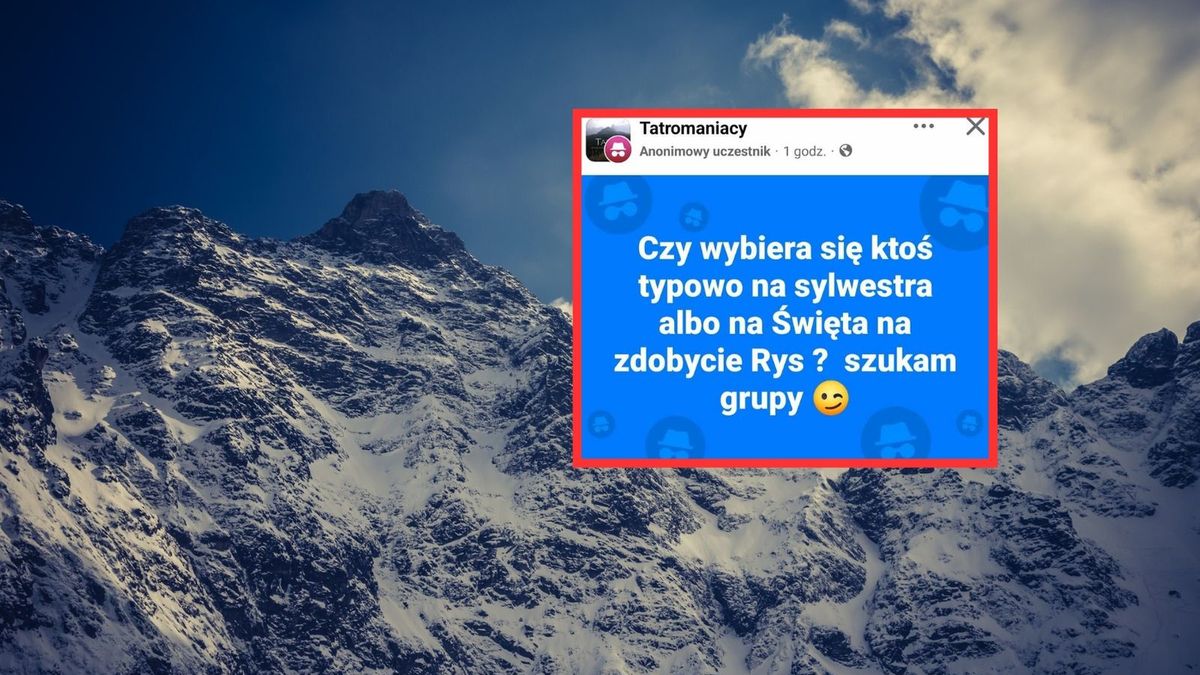 Chcą zdobyć Rysy w Sylwestra lub święta. Fala komentarzy w sieci