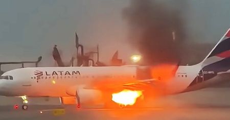 Awaria i pożar silnika na lotnisku. Samolot LATAM ewakuowany