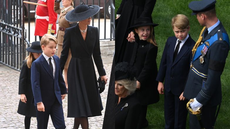 Księżniczka Charlotte, książę George, książę William i księżna Kate