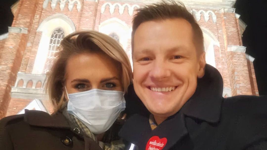 Marcin Mroczek z żoną Marleną