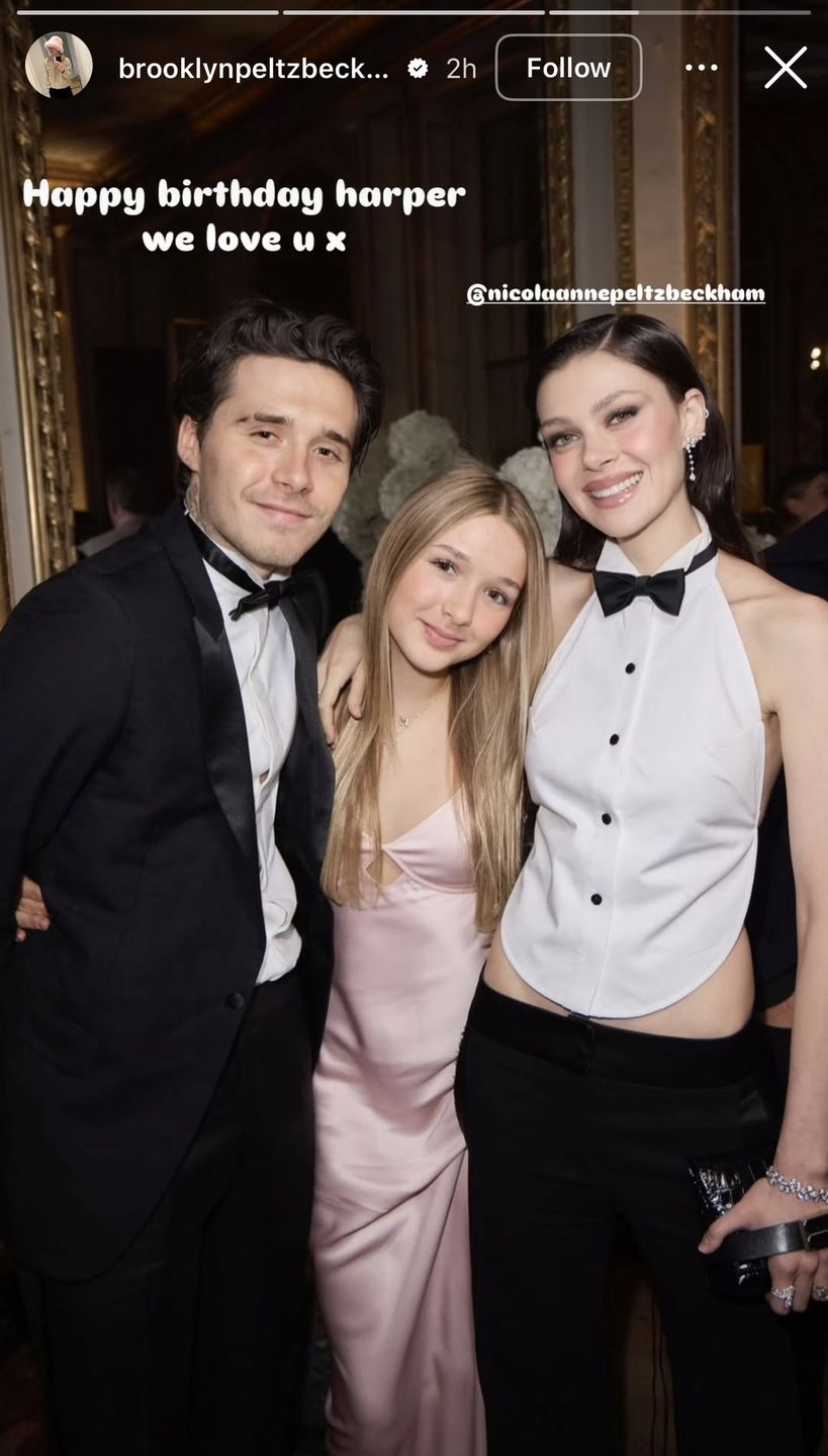 Brooklyn Beckham z żoną i siostrą