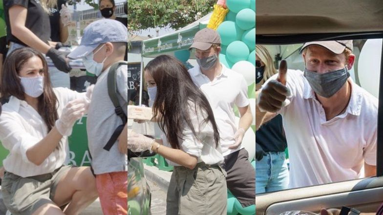 Meghan Markle i książę Harry rozdają dzieciom przybory szkolne