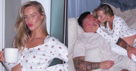 Karolina Pisarek eksponuje CIĄŻOWE KRĄGŁOŚCI i posyła buziaka mężowi w domowej sesji. "Tylko nasza trójka" (FOTO)