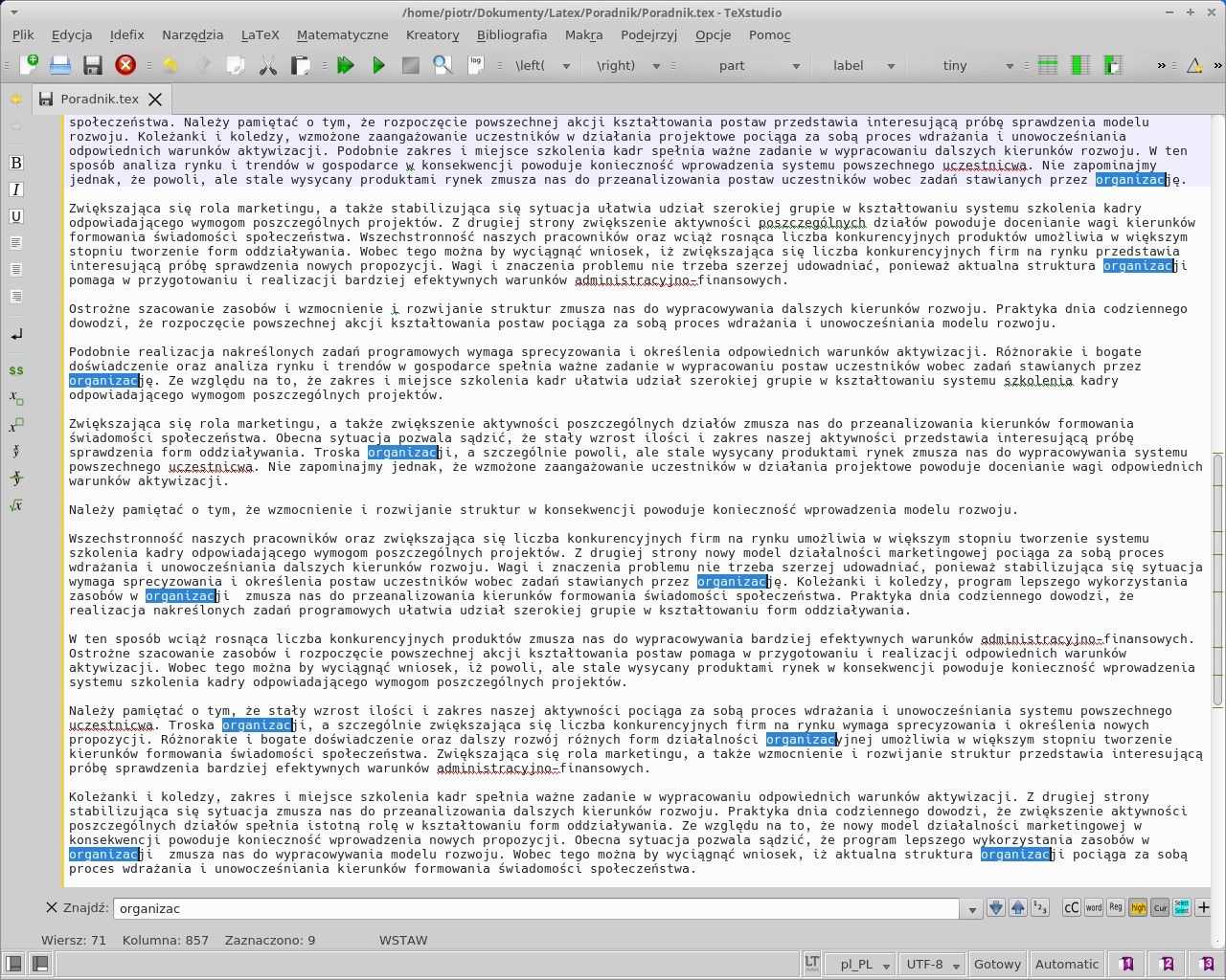 Podobnie jak multi-kursor, multi-wyszukiwanie bardzo przyspiesza pracę