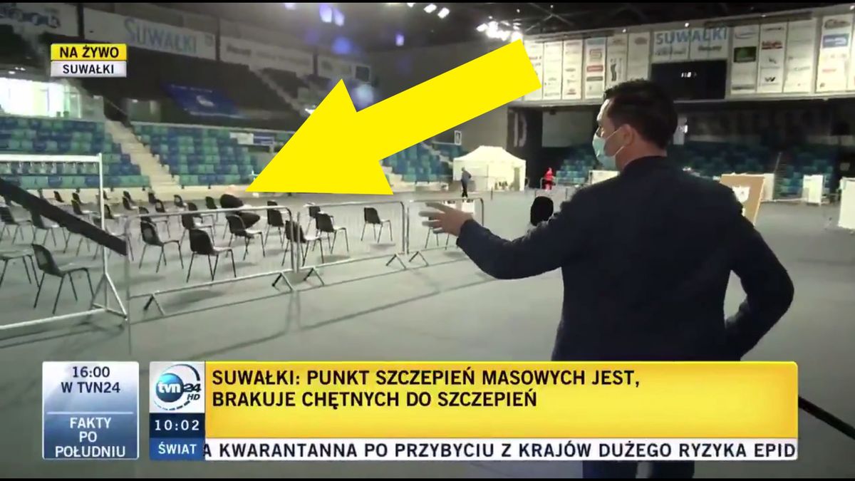 Taki widok TVN24 zastał w punkcie szczepień w Suwałkach