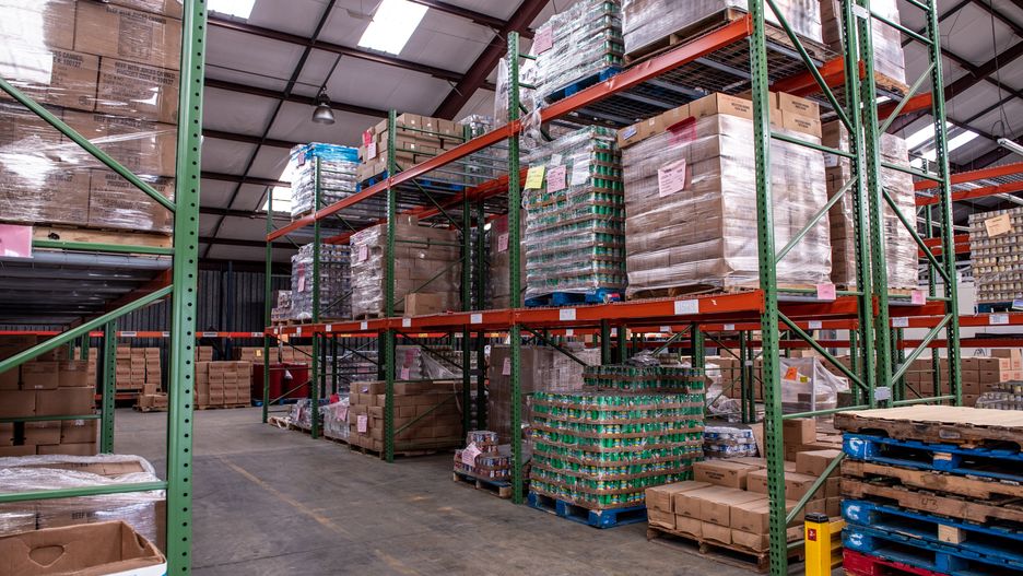 Food for donation stored in a warehouse at the West Alabama Food Bank in Northport, Alabama, U.S., on Monday March 28, 2022. Food banks and pantries across the U.S. are stretched so thin by soaring operating costs that they're having to ration what goes out to feed the nation's hungry. Photographer: Andi Rice/Bloomberg via Getty Images
