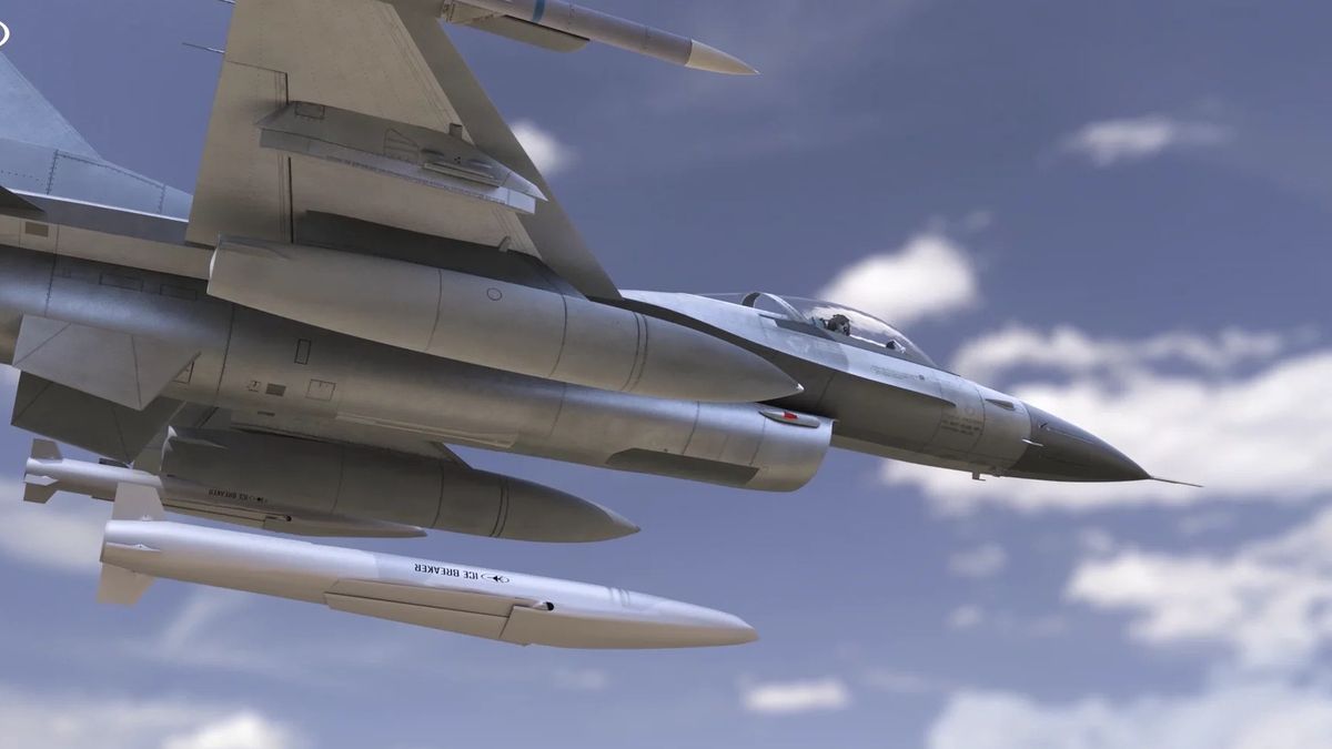 F-16 odpalający pocisk Ice Breaker - wizualizacja