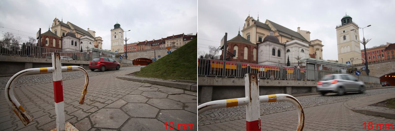 Zakres kątów widzenia jest raczej skromny. Normalka w zoomach UWA.