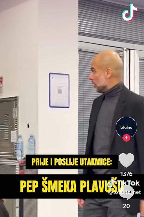 Pep Guardiola i jego spojrzenie w kierunku Ankicy Zivković