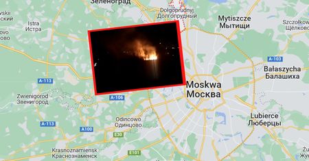 Potężny pożar pod Moskwą. Na nagraniach słup ognia