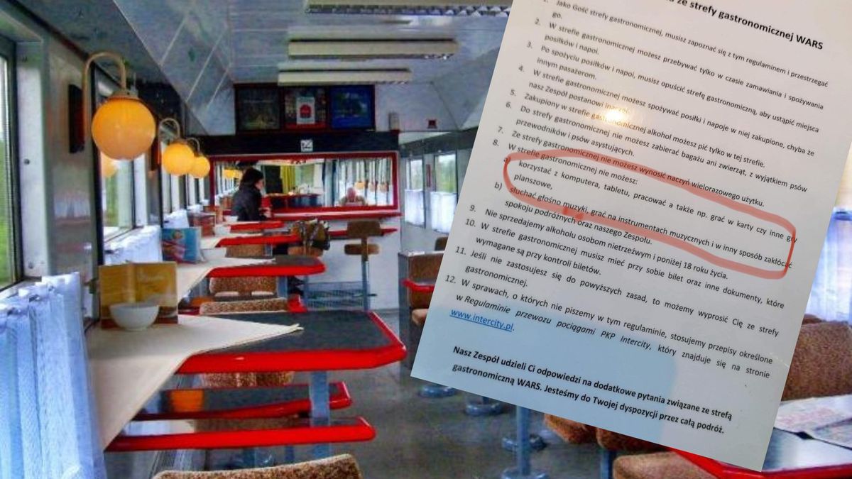 Regulamin wagonów restauracyjnych zabrania gry w karty i planszówki