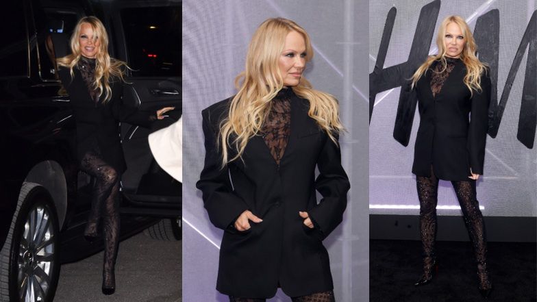 55-letnia Pamela Anderson kradnie spojrzenia na ściance pokazu Mugler x H&M w Nowym Jorku (FOTO)