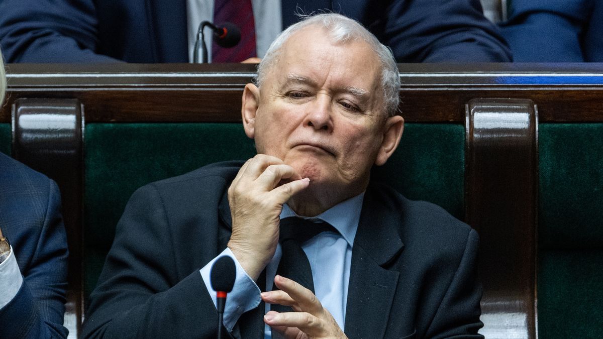 Law and Justice (PiS) party leader Jaroslaw Kaczynski during the first session of the 10th term Sejm in Warsaw, Poland, November 13, 2023.

 (Photo by Andrzej Iwanczuk/NurPhoto via Getty Images)