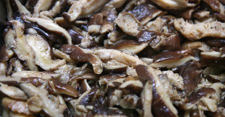 Grzyby shiitake gotowane z dodatkiem soli