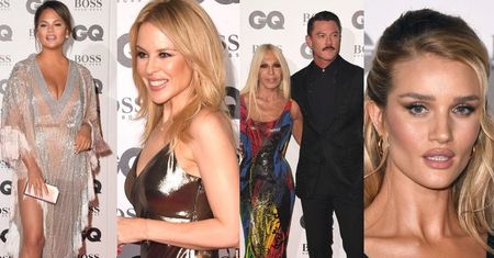 Gwiazdy wydymają wargi na imprezie magazynu "GQ": Donatella Versace, Chrissy Teigen, Rosie Huntington-Whiteley... (ZDJĘCIA)