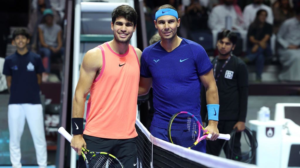 Getty Images / Richard Pelham / Na zdjęciu: Carlos Alcaraz i Rafael Nadal