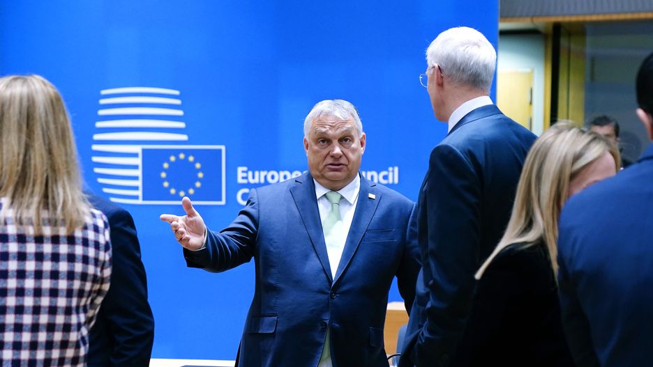 BRUSSELS, BELGIUM - MARCH 23: Viktor Orban Prime Minister of Hungary attends the European Union Council Meeting on March 23, 2023 in Brussels, Belgium. On the agenda of the Council's two-day meeting are human rights violations in Iran, the deteriorating humanitarian situation in Afghanistan, and food security in Europe. (Photo by Pier Marco Tacca/Getty Images)