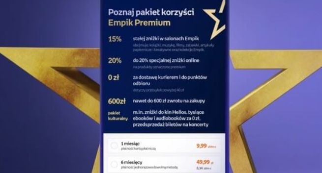 Empik Premium za darmo aktywowało ponad 500 tys. osób, bezpłarny okres wydłużony do 60 dni